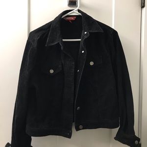 Cropped black corduroy jacket